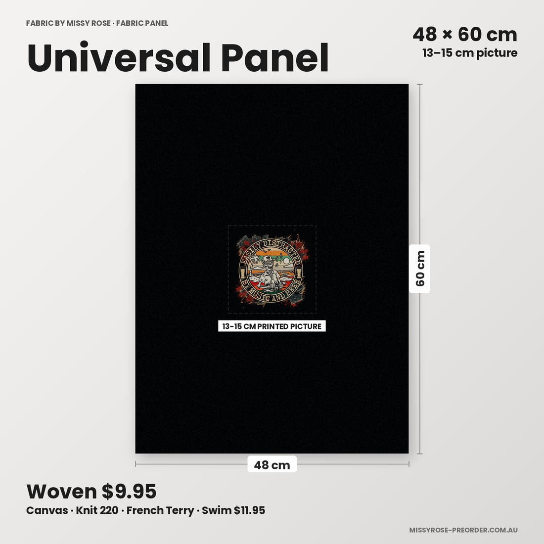 Profanity Fabric Panel 302 universal panel sizing – 13–15 cm printed picture on 48 × 60 cm fabric | Fabric by Missy Rose