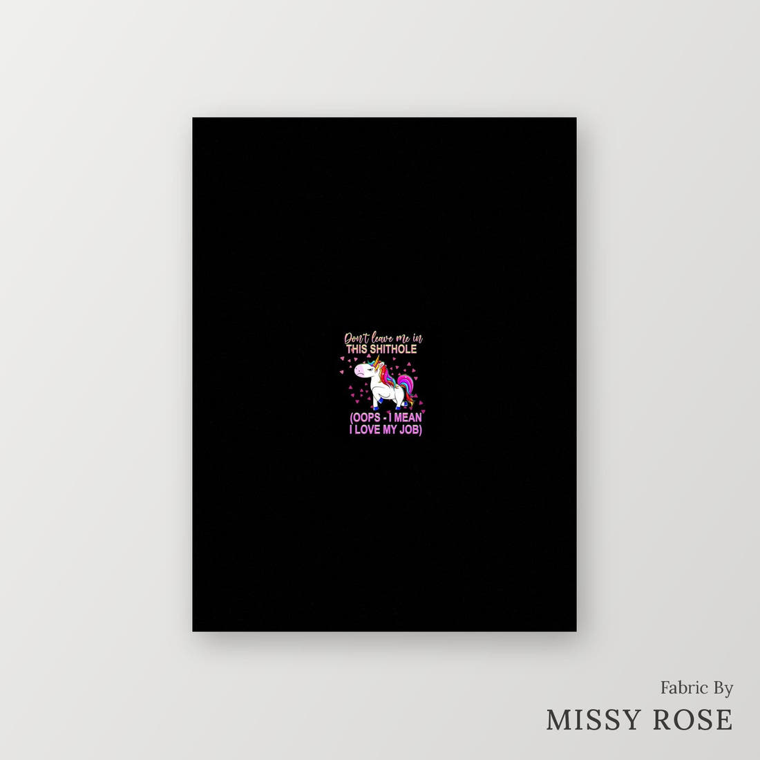 Profanity Fabric Panel 303 – printed fabric panel with centred picture, custom printed to order | Fabric by Missy Rose