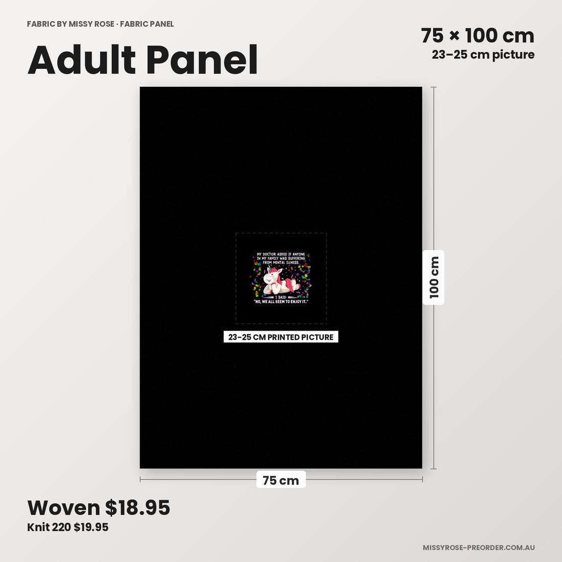 Profanity Fabric Panel 304 adult panel sizing – 23–25 cm printed picture on 75 × 100 cm fabric | Fabric by Missy Rose