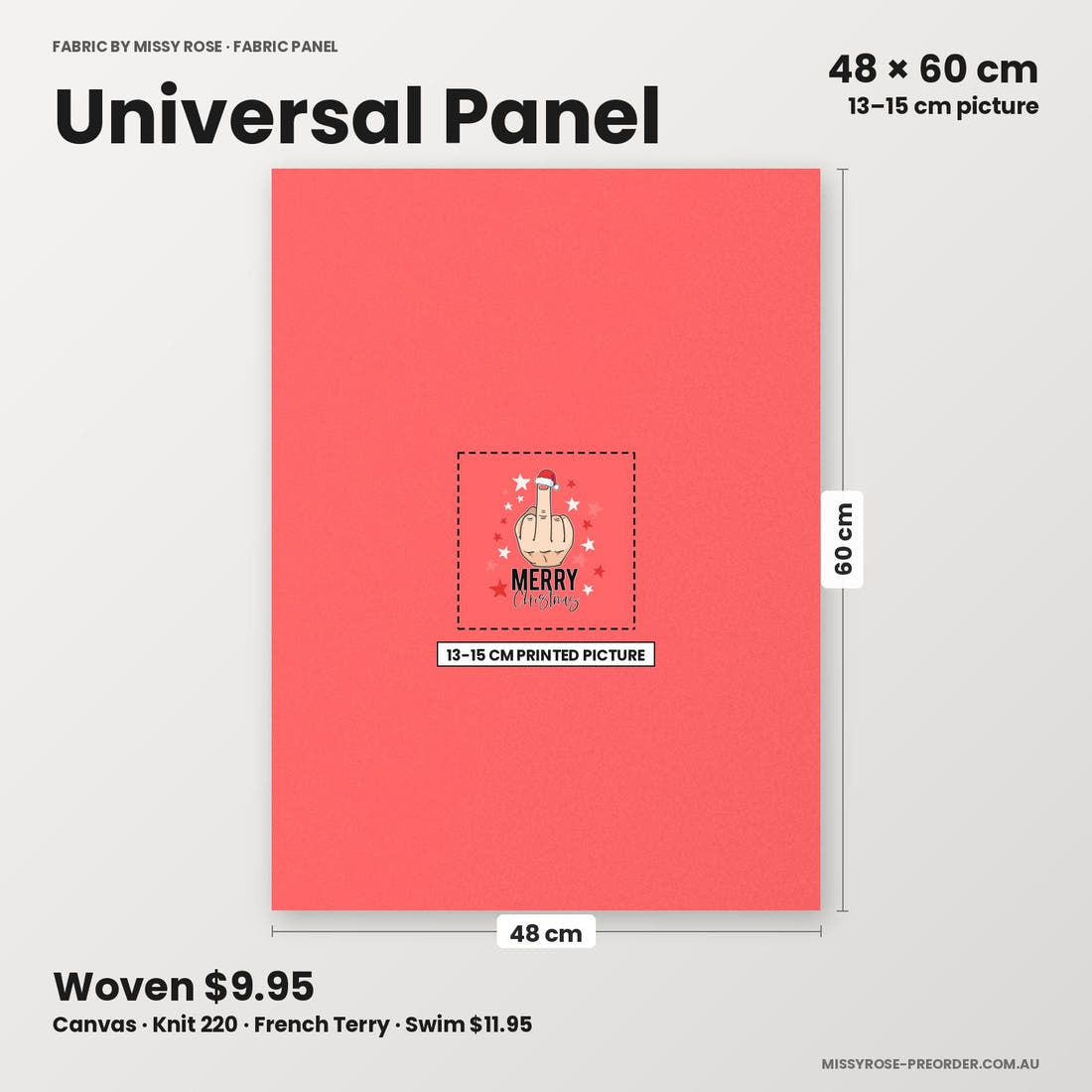 Profanity Fabric Panel 306 universal panel sizing – 13–15 cm printed picture on 48 × 60 cm fabric | Fabric by Missy Rose