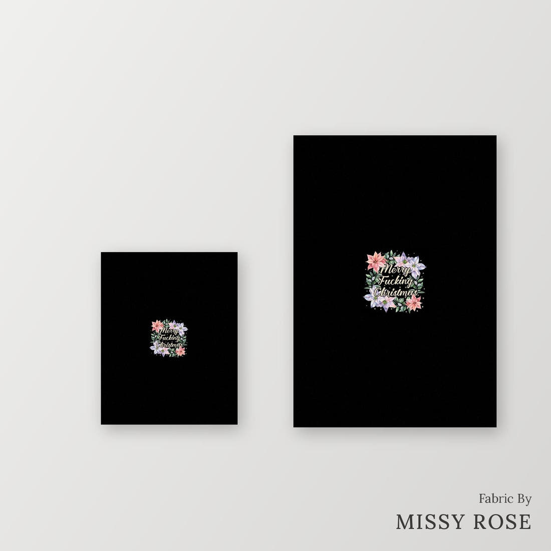 Profanity Fabric Panel 307 – universal and adult panel sizes side by side | Fabric by Missy Rose