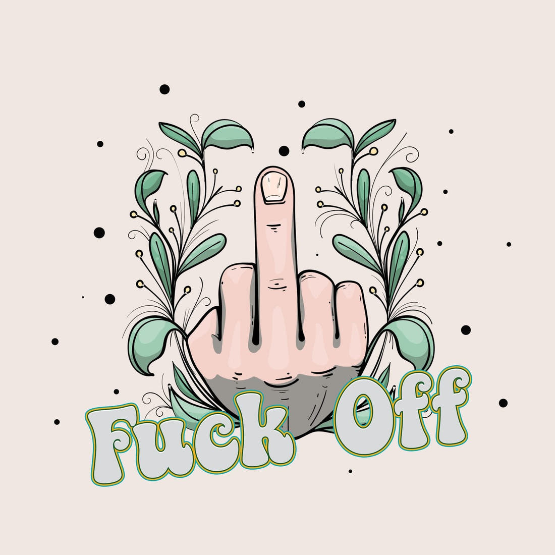 Profanity Fabric Panel 310 – full artwork close-up of the printed picture | Fabric by Missy Rose