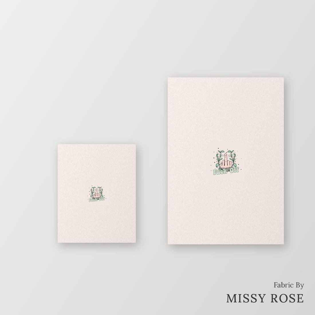 Profanity Fabric Panel 310 – universal and adult panel sizes side by side | Fabric by Missy Rose