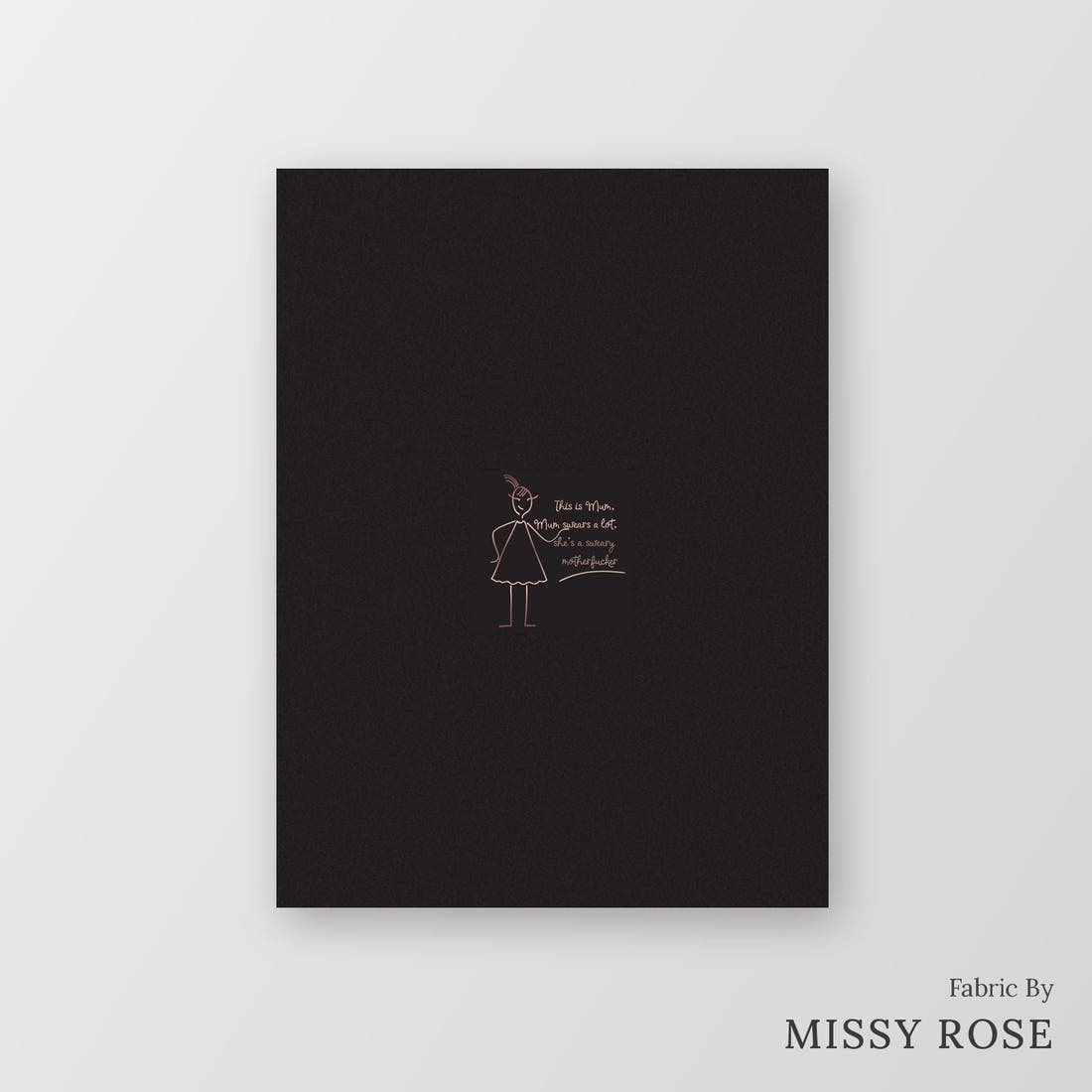 Profanity Fabric Panel 313 – printed fabric panel with centred picture, custom printed to order | Fabric by Missy Rose