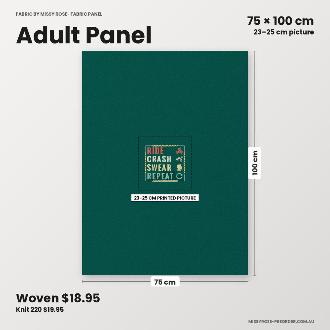 Profanity Fabric Panel 314 adult panel sizing – 23–25 cm printed picture on 75 × 100 cm fabric | Fabric by Missy Rose