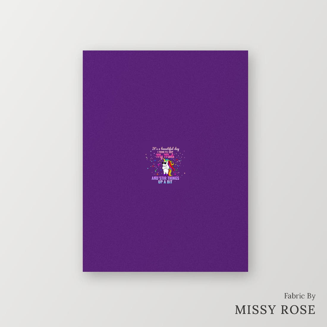 Profanity Fabric Panel 315 – printed fabric panel with centred picture, custom printed to order | Fabric by Missy Rose