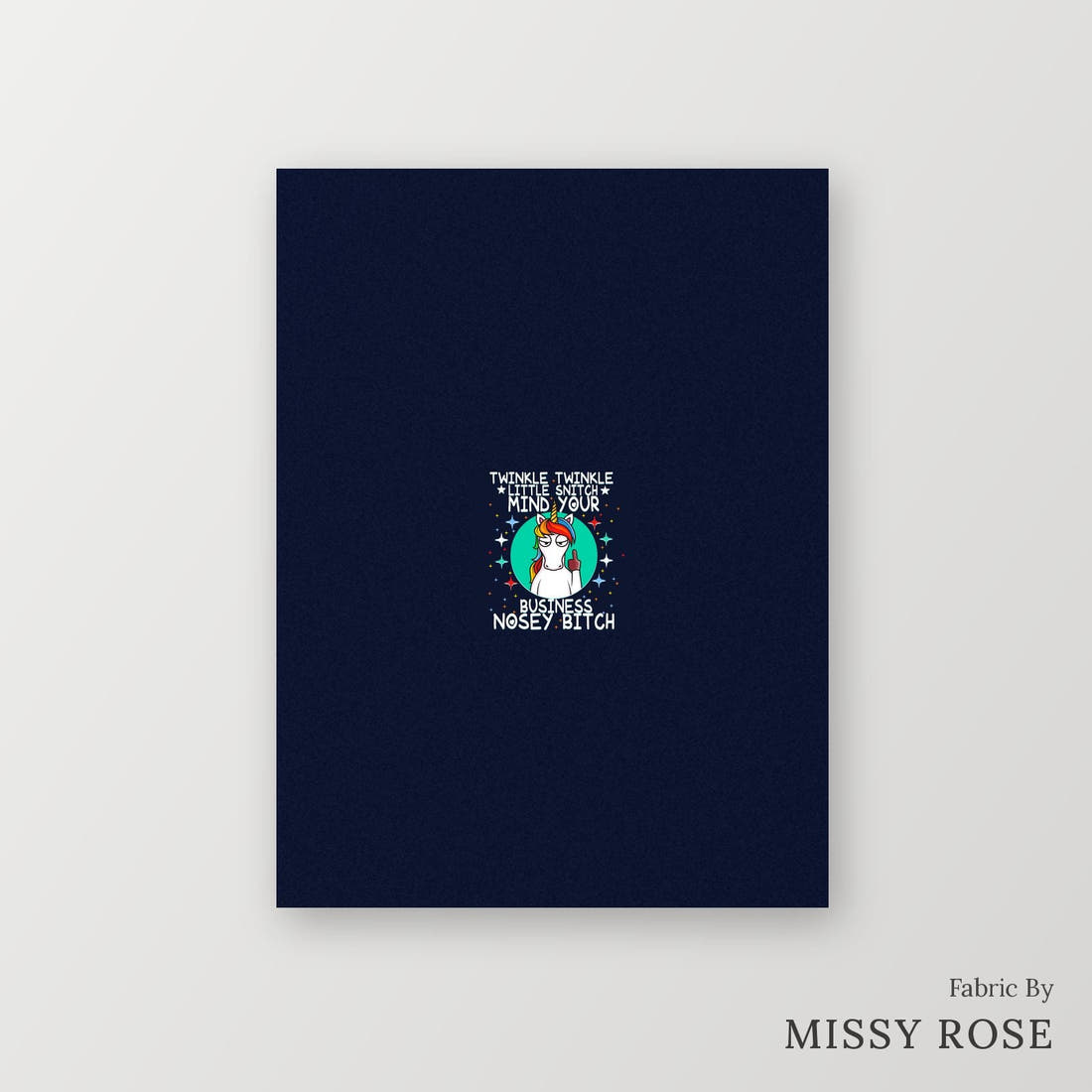 Profanity Fabric Panel 320 – printed fabric panel with centred picture, custom printed to order | Fabric by Missy Rose