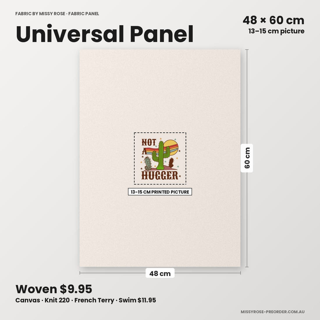 Profanity Fabric Panel 321 universal panel sizing – 13–15 cm printed picture on 48 × 60 cm fabric | Fabric by Missy Rose
