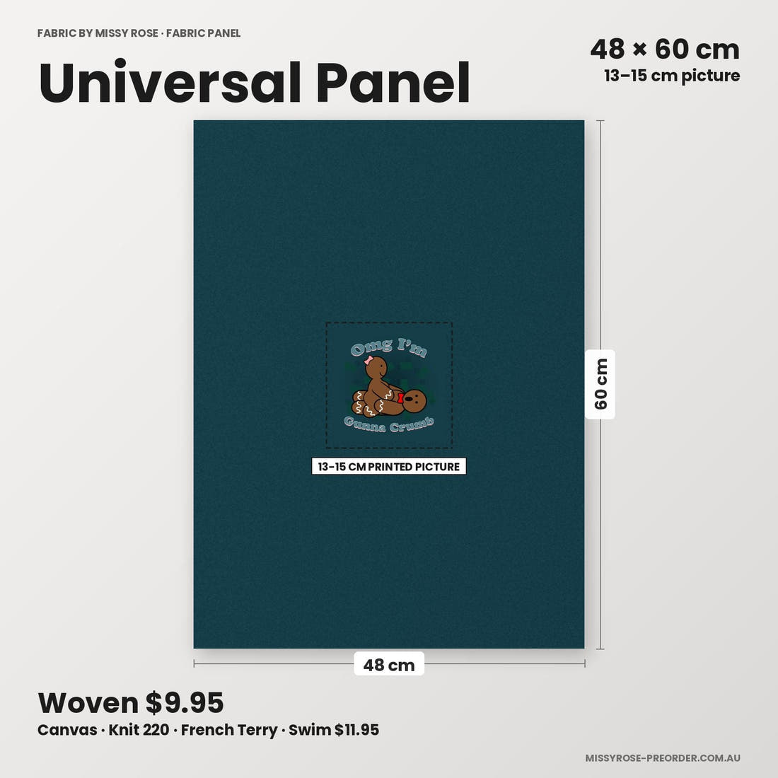 Profanity Fabric Panel 322 universal panel sizing – 13–15 cm printed picture on 48 × 60 cm fabric | Fabric by Missy Rose