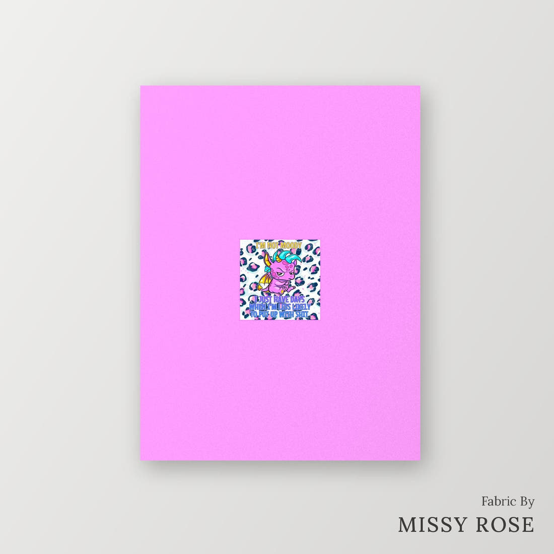 Profanity Fabric Panel 323 – printed fabric panel with centred picture, custom printed to order | Fabric by Missy Rose