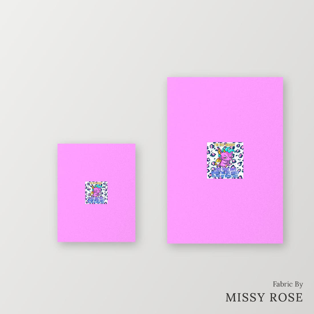 Profanity Fabric Panel 323 – universal and adult panel sizes side by side | Fabric by Missy Rose