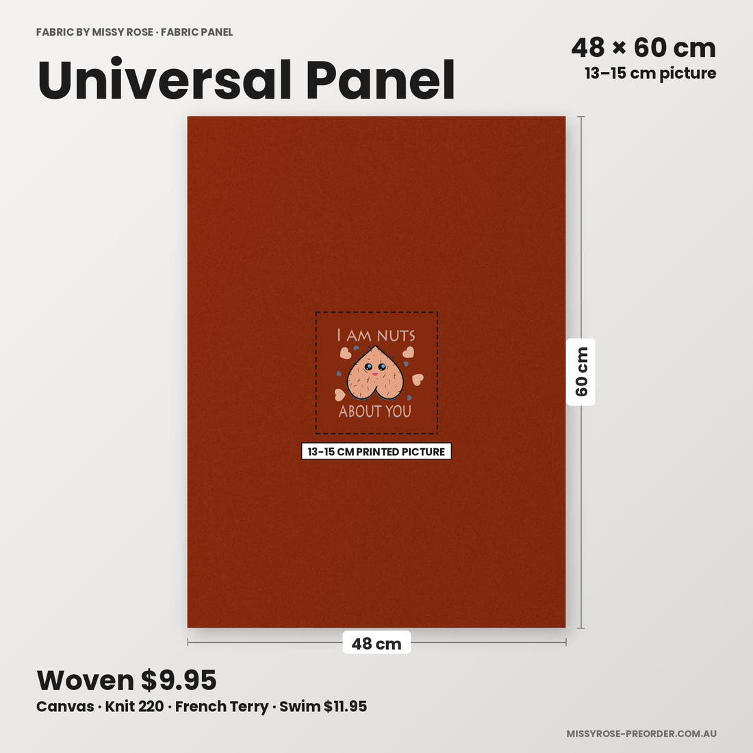 Profanity Fabric Panel 325 universal panel sizing – 13–15 cm printed picture on 48 × 60 cm fabric | Fabric by Missy Rose