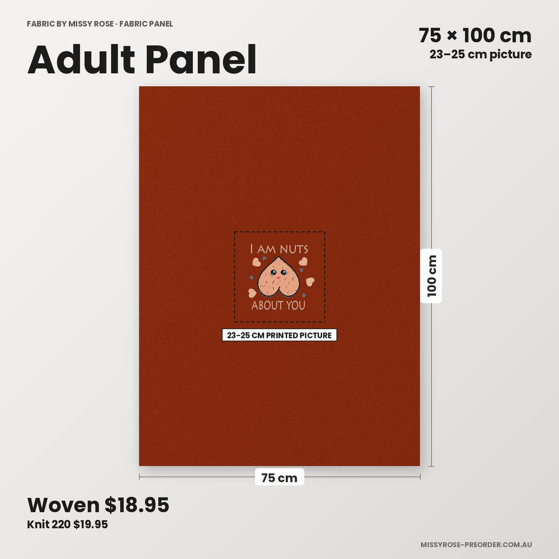 Profanity Fabric Panel 325 adult panel sizing – 23–25 cm printed picture on 75 × 100 cm fabric | Fabric by Missy Rose