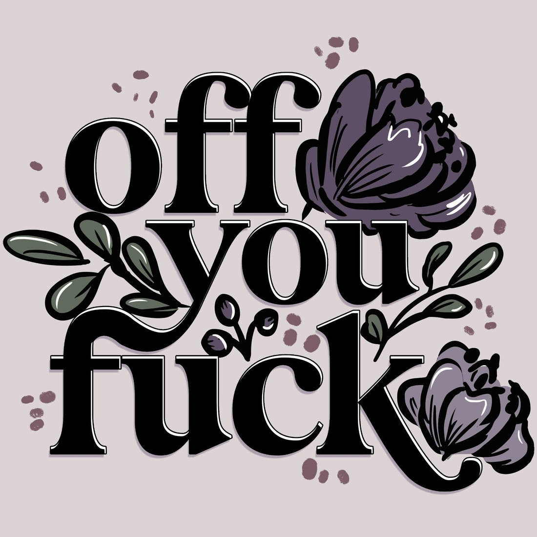 Profanity Fabric Panel 326 – full artwork close-up of the printed picture | Fabric by Missy Rose