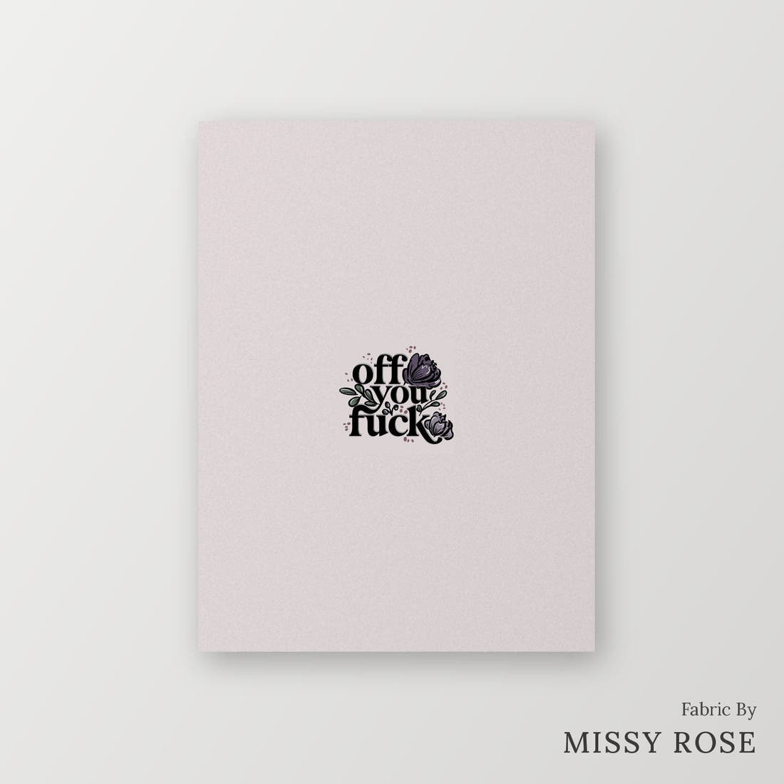 Profanity Fabric Panel 326 – printed fabric panel with centred picture, custom printed to order | Fabric by Missy Rose