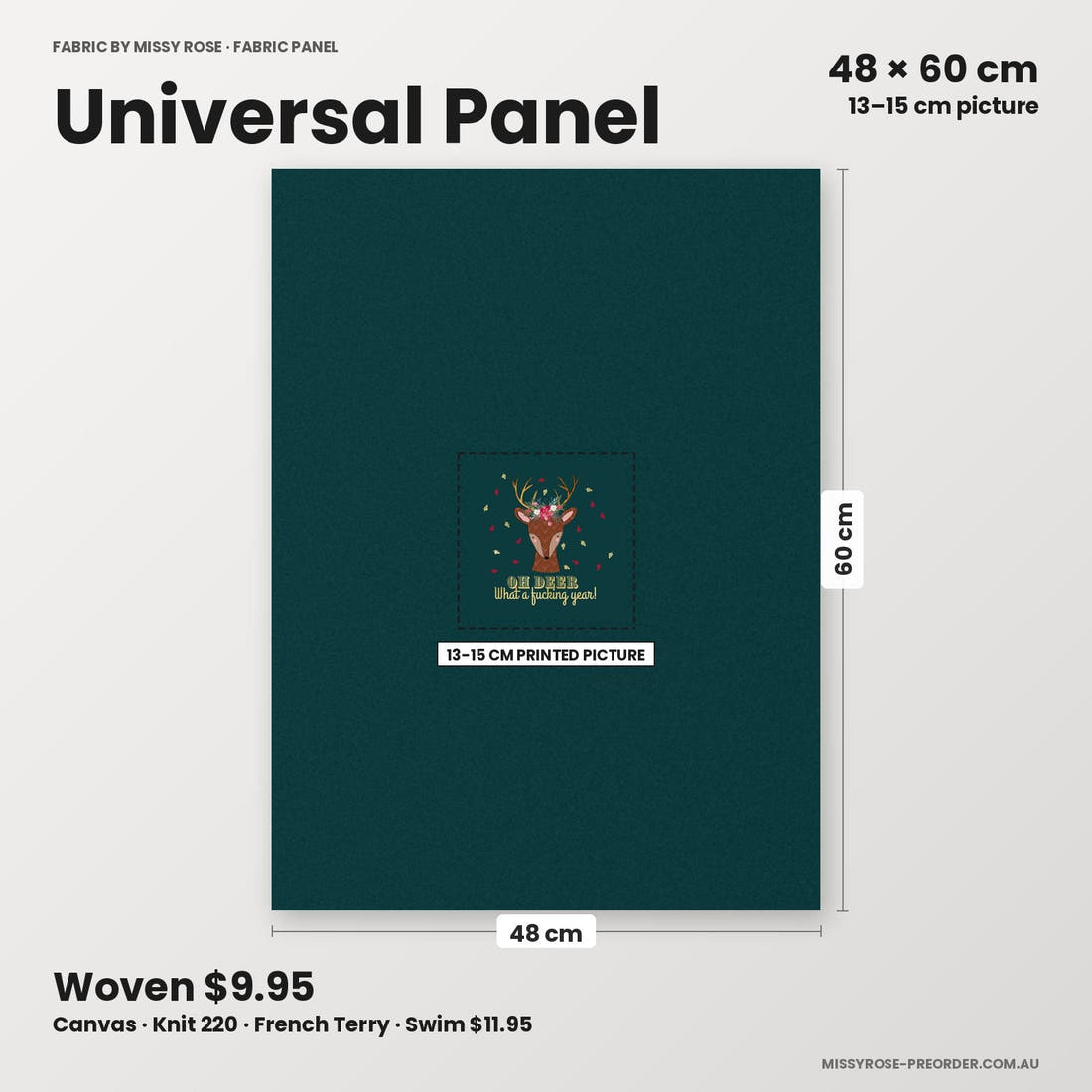 Profanity Fabric Panel 327 universal panel sizing – 13–15 cm printed picture on 48 × 60 cm fabric | Fabric by Missy Rose