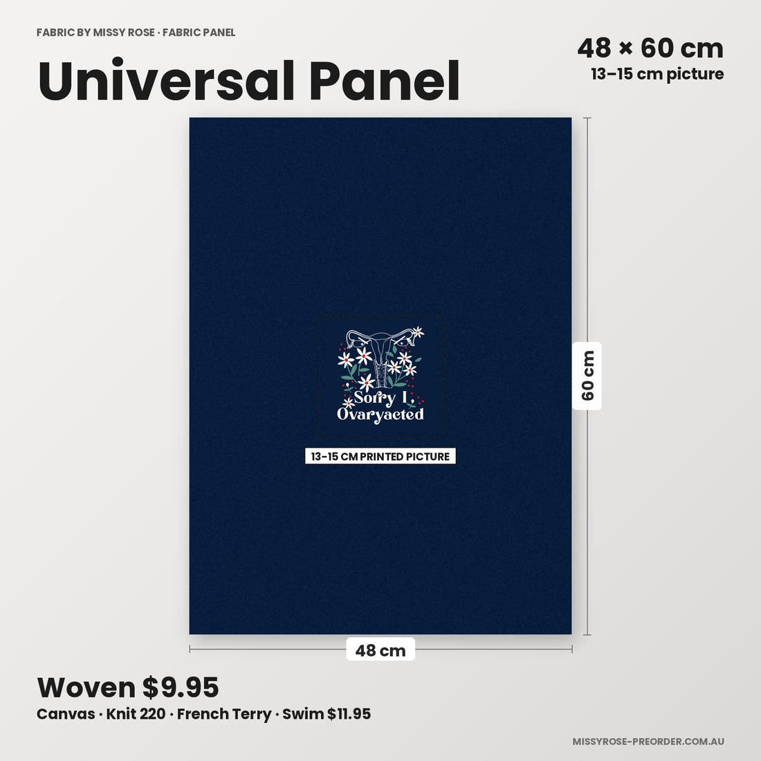 Profanity Fabric Panel 329 universal panel sizing – 13–15 cm printed picture on 48 × 60 cm fabric | Fabric by Missy Rose