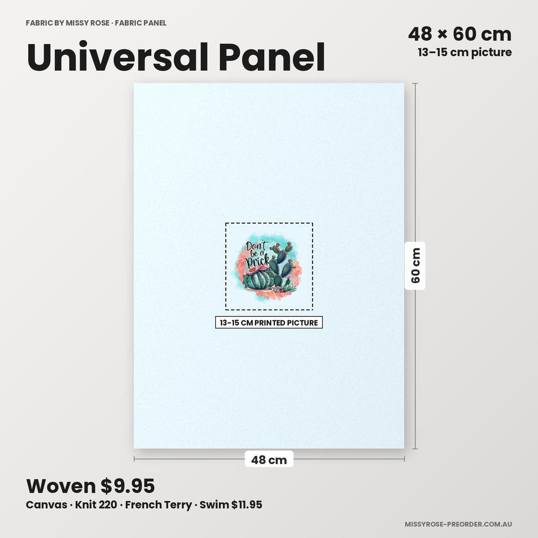 Profanity Fabric Panel 33 universal panel sizing – 13–15 cm printed picture on 48 × 60 cm fabric | Fabric by Missy Rose