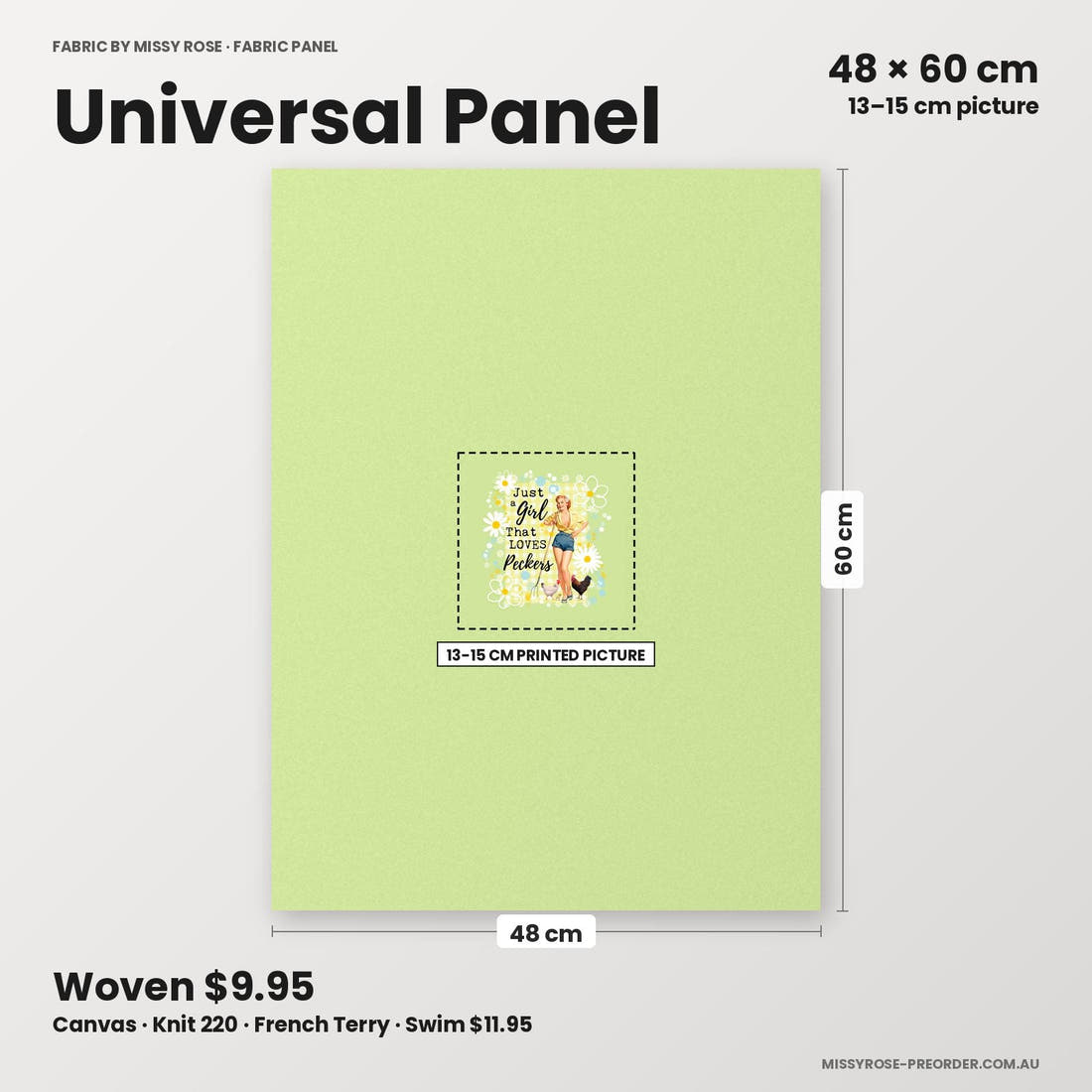 Profanity Fabric Panel 330 universal panel sizing – 13–15 cm printed picture on 48 × 60 cm fabric | Fabric by Missy Rose