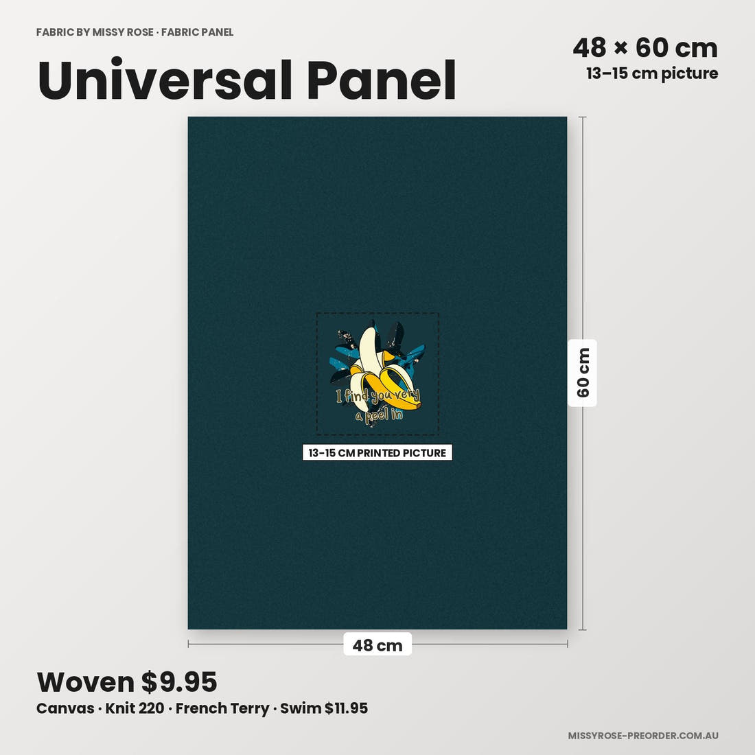Profanity Fabric Panel 332 universal panel sizing – 13–15 cm printed picture on 48 × 60 cm fabric | Fabric by Missy Rose