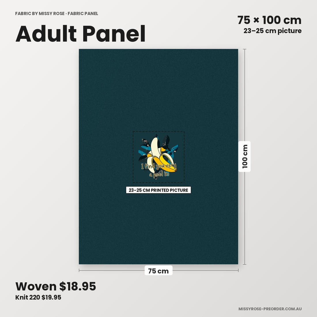 Profanity Fabric Panel 332 adult panel sizing – 23–25 cm printed picture on 75 × 100 cm fabric | Fabric by Missy Rose
