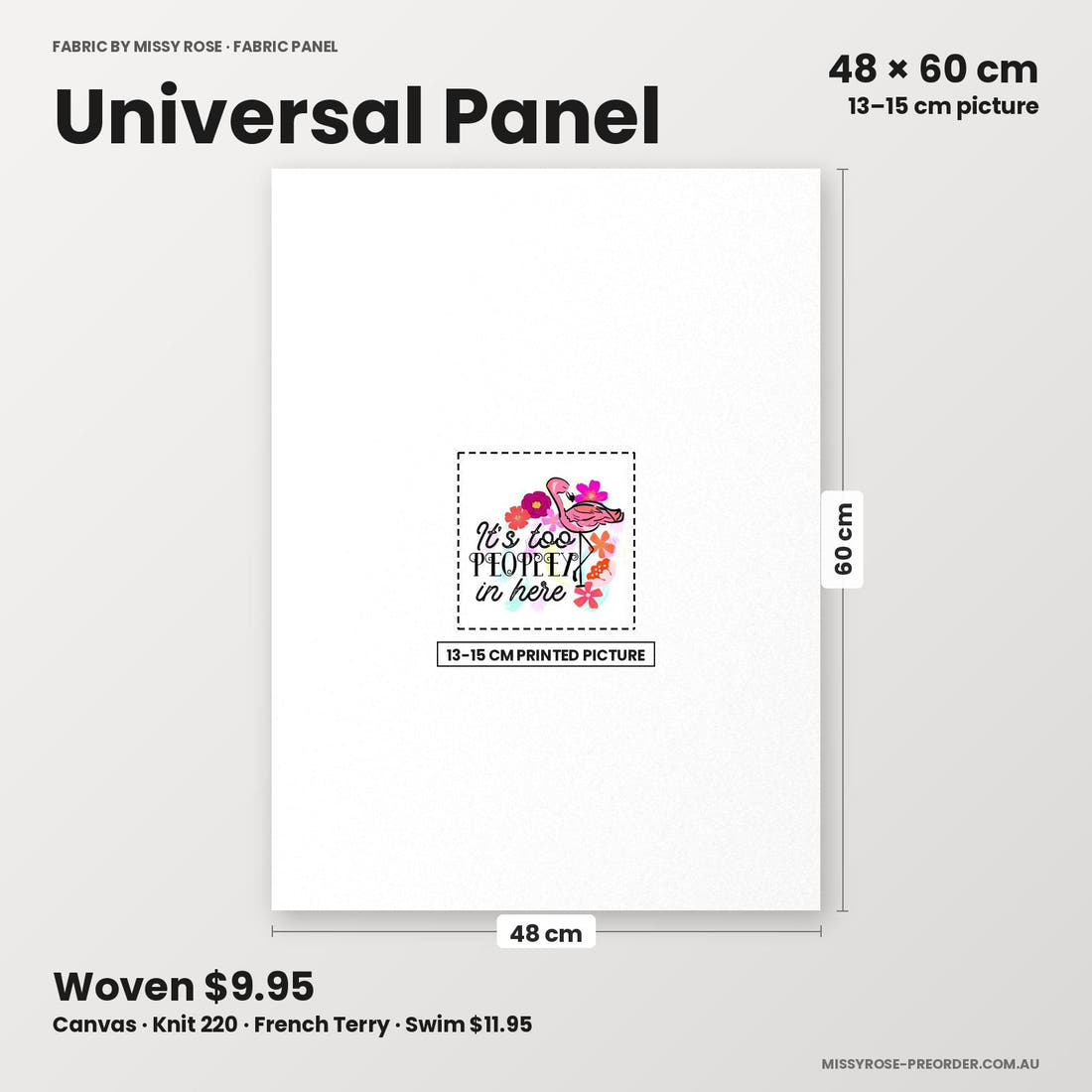 Profanity Fabric Panel 333 universal panel sizing – 13–15 cm printed picture on 48 × 60 cm fabric | Fabric by Missy Rose