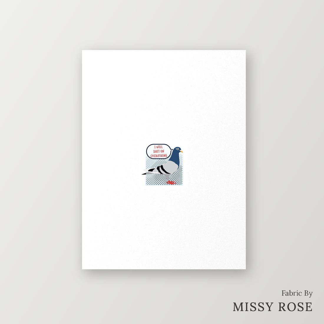 Profanity Fabric Panel 335 – printed fabric panel with centred picture, custom printed to order | Fabric by Missy Rose