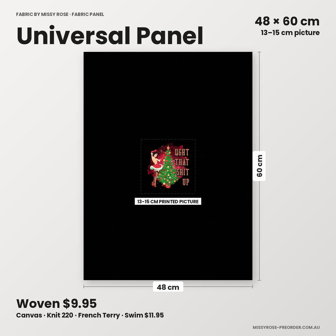 Profanity Fabric Panel 336 universal panel sizing – 13–15 cm printed picture on 48 × 60 cm fabric | Fabric by Missy Rose