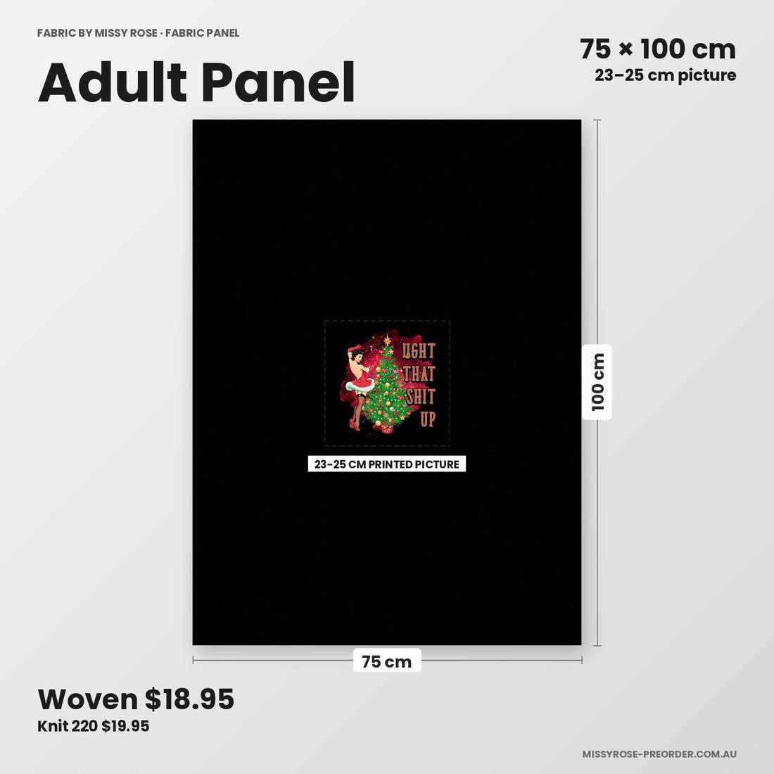 Profanity Fabric Panel 336 adult panel sizing – 23–25 cm printed picture on 75 × 100 cm fabric | Fabric by Missy Rose