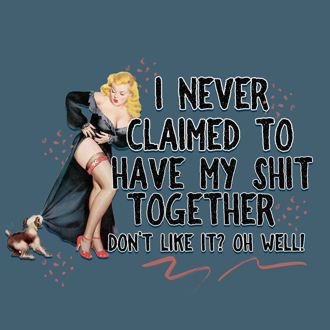 Profanity Fabric Panel 337 – full artwork close-up of the printed picture | Fabric by Missy Rose