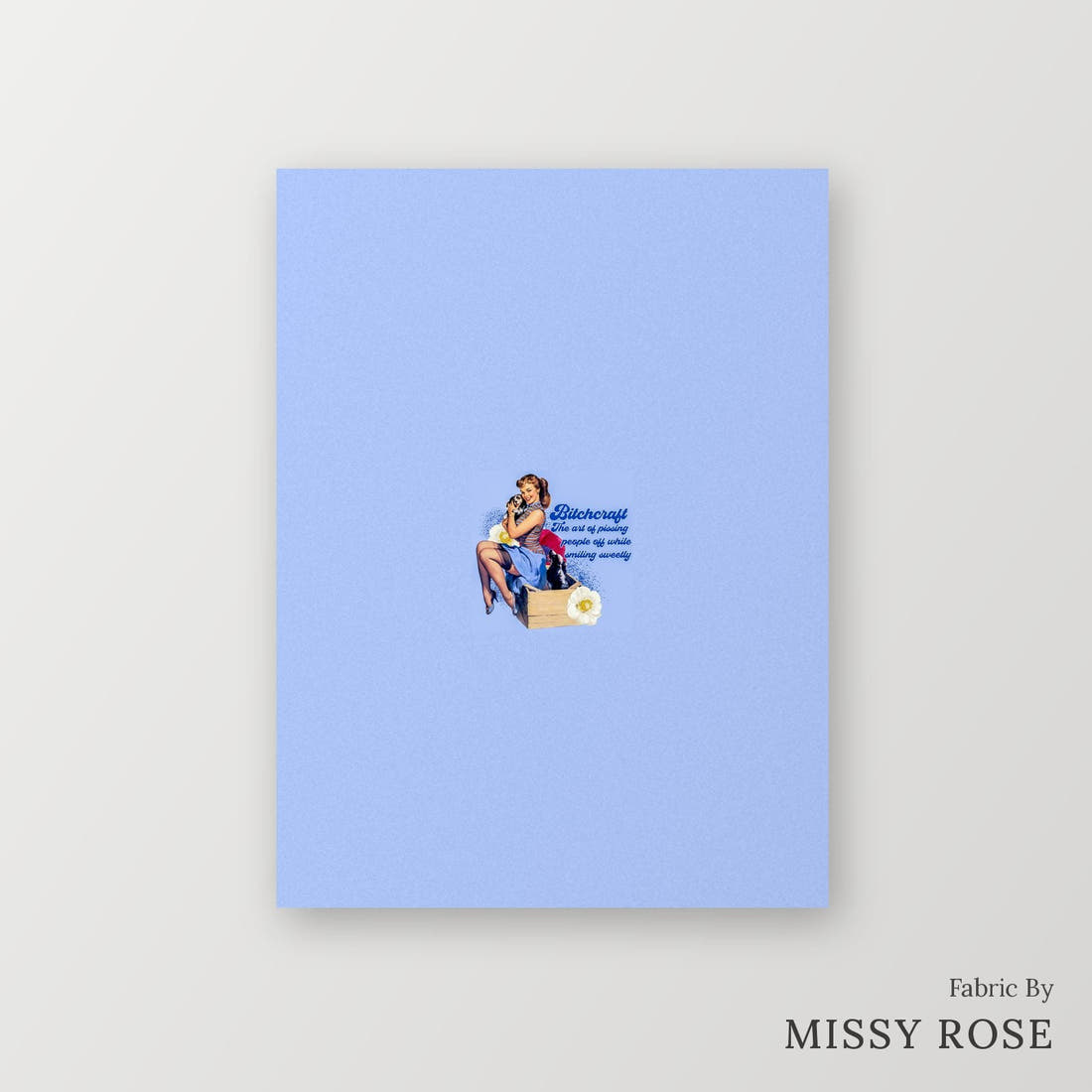 Profanity Fabric Panel 338 – printed fabric panel with centred picture, custom printed to order | Fabric by Missy Rose