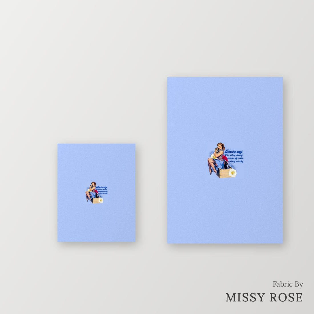 Profanity Fabric Panel 338 – universal and adult panel sizes side by side | Fabric by Missy Rose
