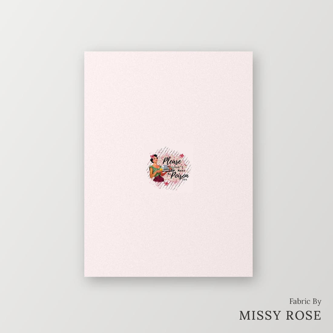 Profanity Fabric Panel 339 – printed fabric panel with centred picture, custom printed to order | Fabric by Missy Rose