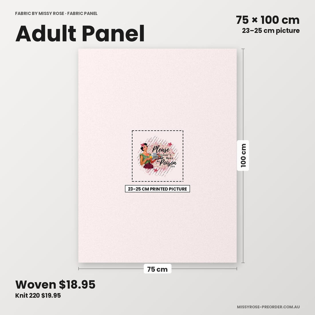 Profanity Fabric Panel 339 adult panel sizing – 23–25 cm printed picture on 75 × 100 cm fabric | Fabric by Missy Rose