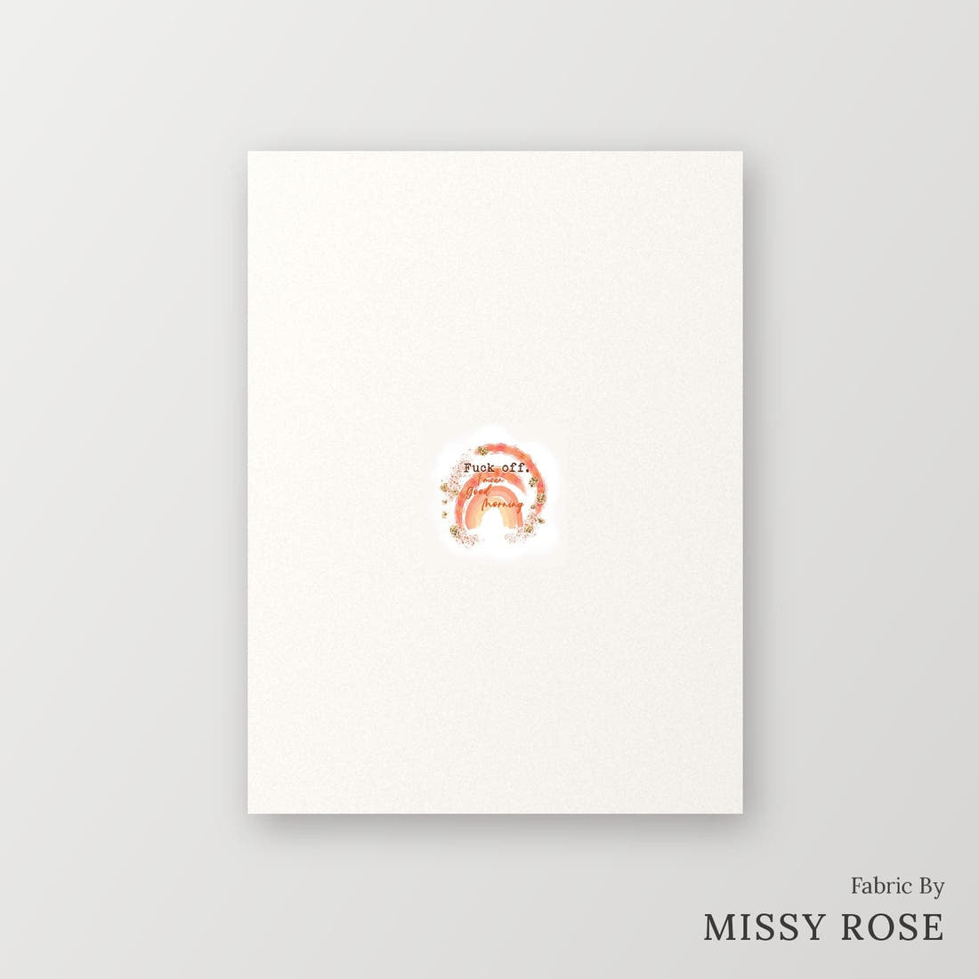 Profanity Fabric Panel 34 – printed fabric panel with centred picture, custom printed to order | Fabric by Missy Rose