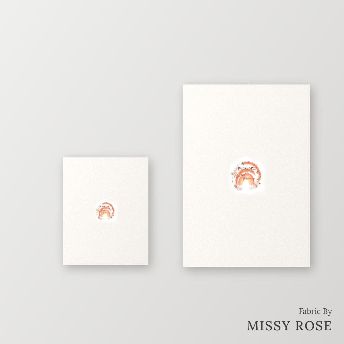 Profanity Fabric Panel 34 – universal and adult panel sizes side by side | Fabric by Missy Rose