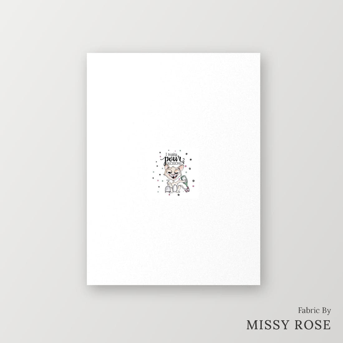 Profanity Fabric Panel 342 – printed fabric panel with centred picture, custom printed to order | Fabric by Missy Rose