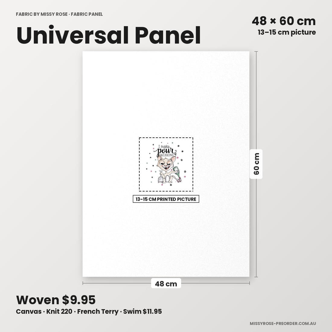Profanity Fabric Panel 342 universal panel sizing – 13–15 cm printed picture on 48 × 60 cm fabric | Fabric by Missy Rose