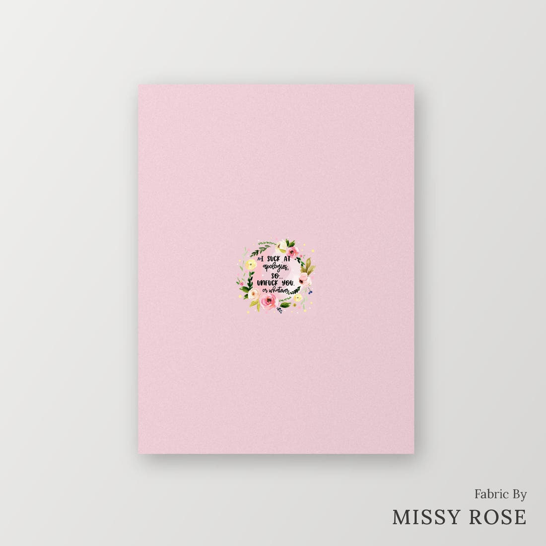 Profanity Fabric Panel 344 – printed fabric panel with centred picture, custom printed to order | Fabric by Missy Rose
