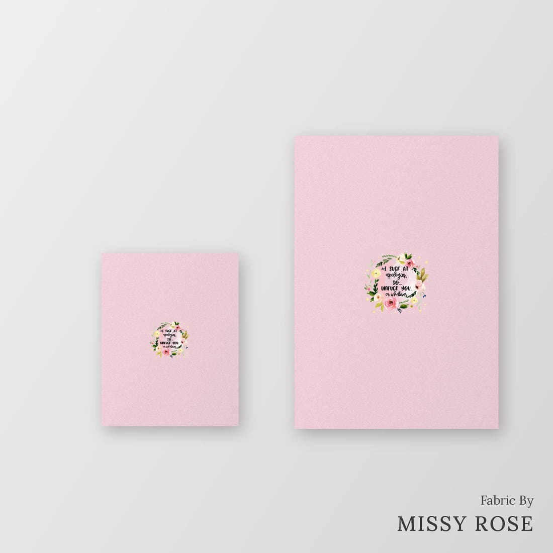 Profanity Fabric Panel 344 – universal and adult panel sizes side by side | Fabric by Missy Rose