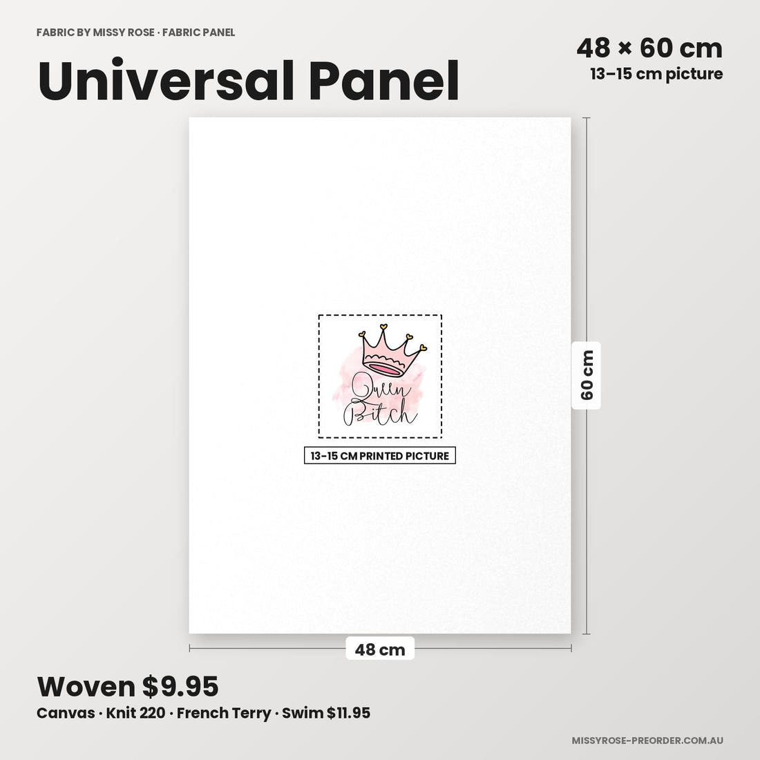 Profanity Fabric Panel 345 universal panel sizing – 13–15 cm printed picture on 48 × 60 cm fabric | Fabric by Missy Rose