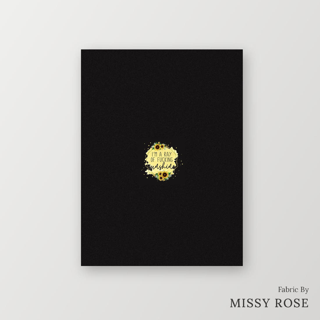 Profanity Fabric Panel 346 – printed fabric panel with centred picture, custom printed to order | Fabric by Missy Rose