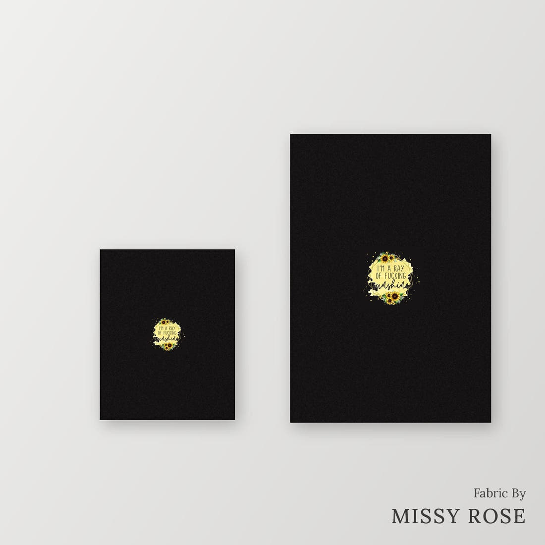 Profanity Fabric Panel 346 – universal and adult panel sizes side by side | Fabric by Missy Rose