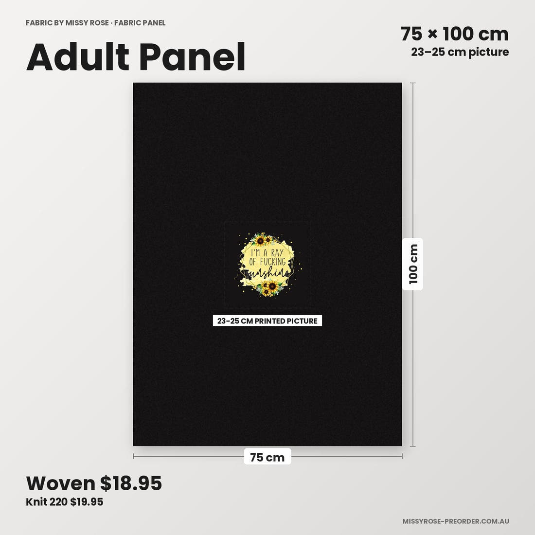 Profanity Fabric Panel 346 adult panel sizing – 23–25 cm printed picture on 75 × 100 cm fabric | Fabric by Missy Rose