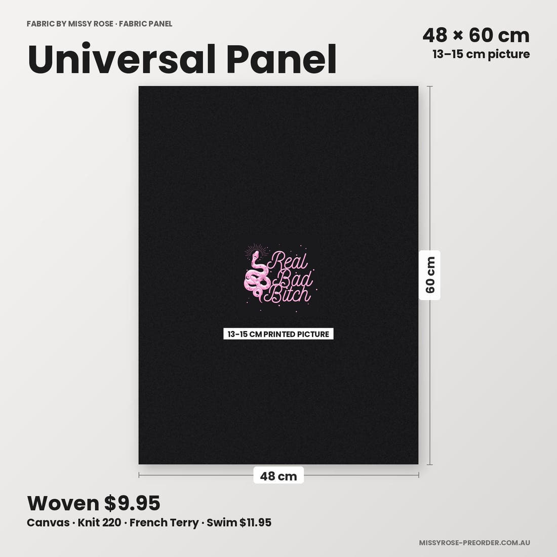 Profanity Fabric Panel 347 universal panel sizing – 13–15 cm printed picture on 48 × 60 cm fabric | Fabric by Missy Rose