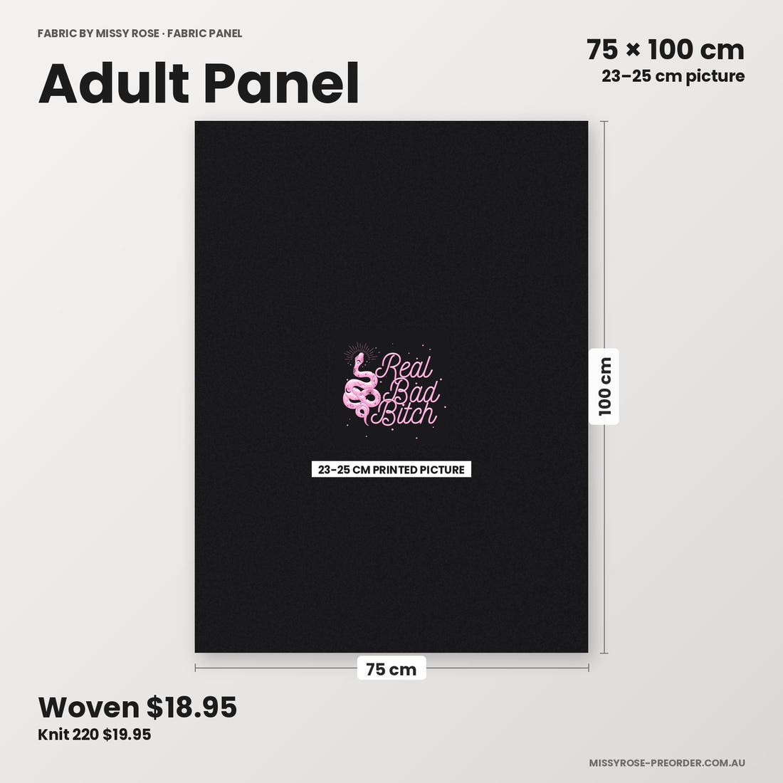 Profanity Fabric Panel 347 adult panel sizing – 23–25 cm printed picture on 75 × 100 cm fabric | Fabric by Missy Rose