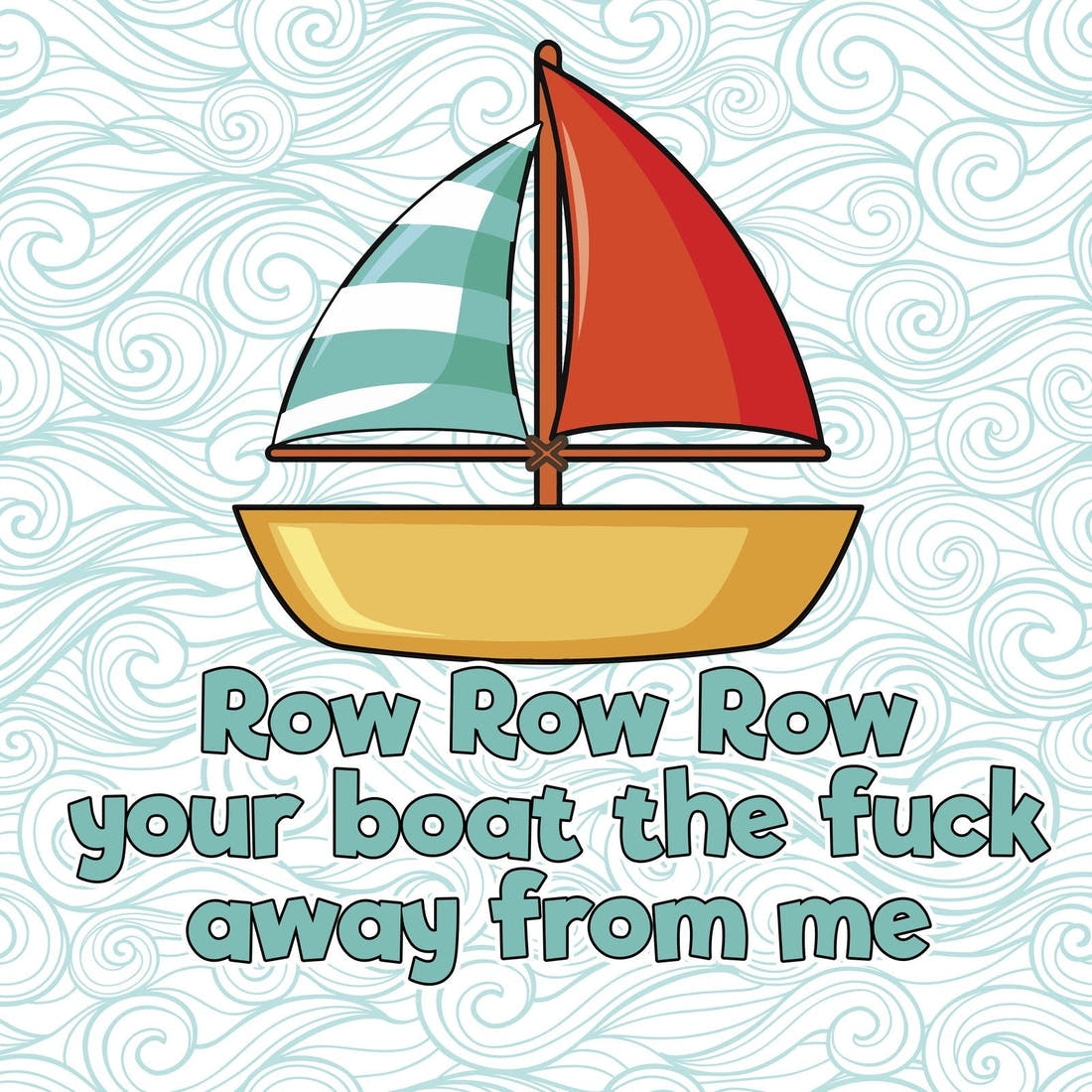 Profanity Fabric Panel 348 – full artwork close-up of the printed picture | Fabric by Missy Rose