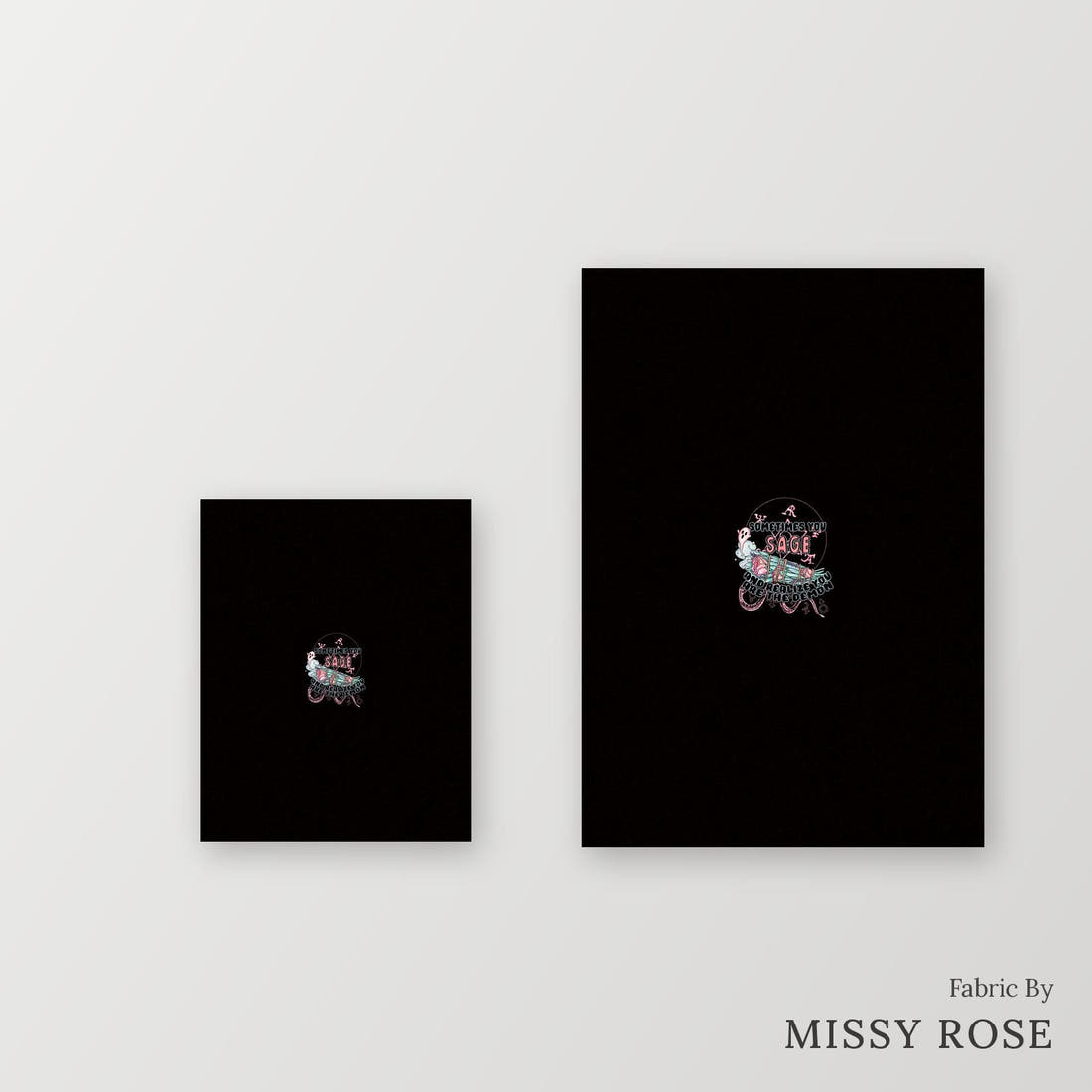 Profanity Fabric Panel 349 – universal and adult panel sizes side by side | Fabric by Missy Rose
