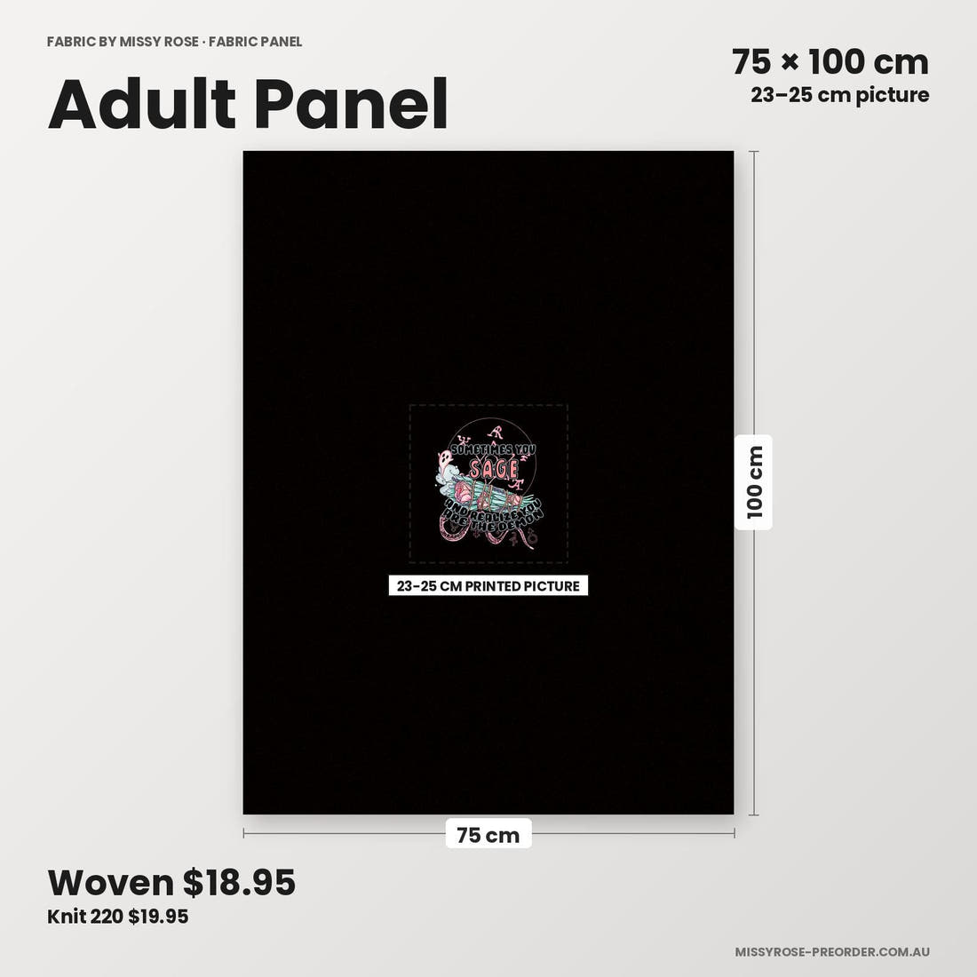 Profanity Fabric Panel 349 adult panel sizing – 23–25 cm printed picture on 75 × 100 cm fabric | Fabric by Missy Rose