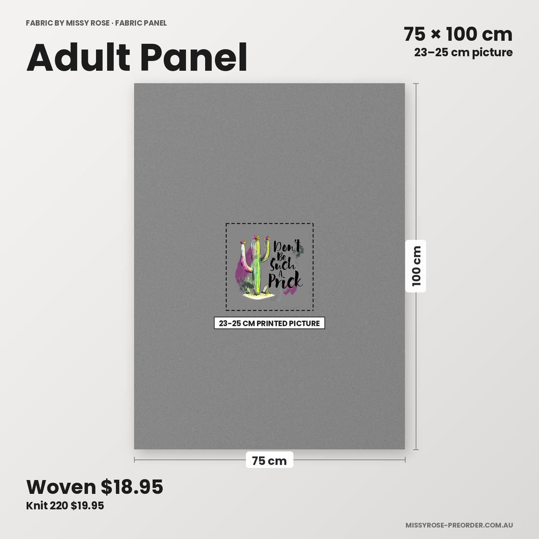 Profanity Fabric Panel 35 adult panel sizing – 23–25 cm printed picture on 75 × 100 cm fabric | Fabric by Missy Rose